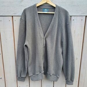 Jantzen Men's Vtg 70s 80s Gray Cardigan Sweater Sz LG Made In USA Grandpacore